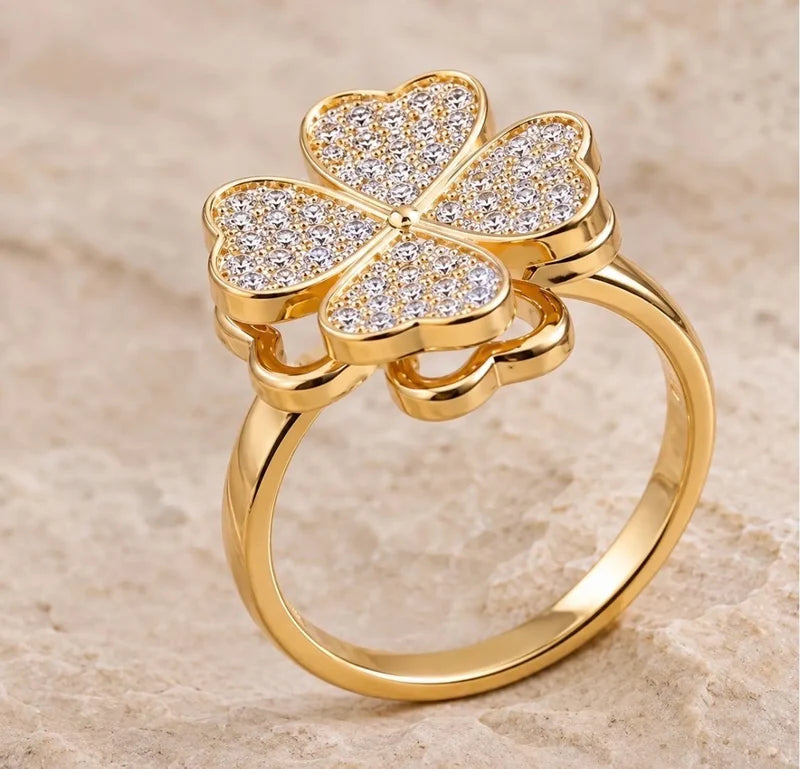 Anello Antistress Girevole con Quadrifoglio